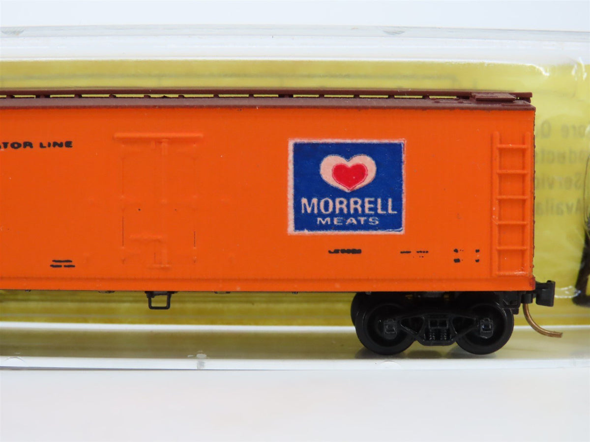 N Scale J &#39;n J Custom 86-04C MORX Morrell Meats Reefer Car #9852