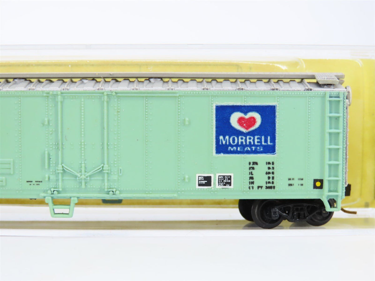 N Scale J &#39;n J Custom 86-04D MORX Morrell Meats Reefer Car #9531