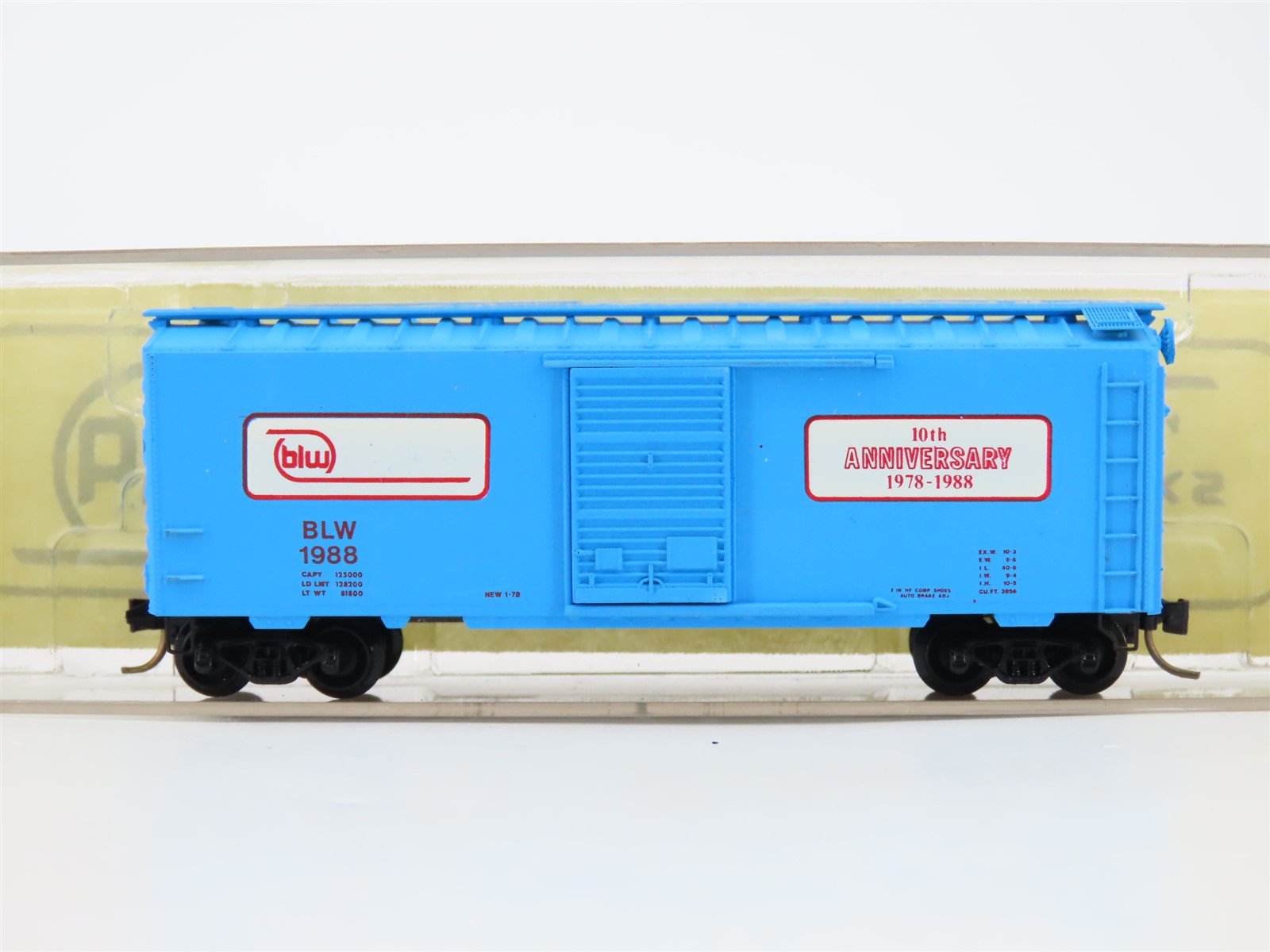 N Scale Brooklyn Locomotive Works 10th Anniversary 40' Highcube Boxcar #1988