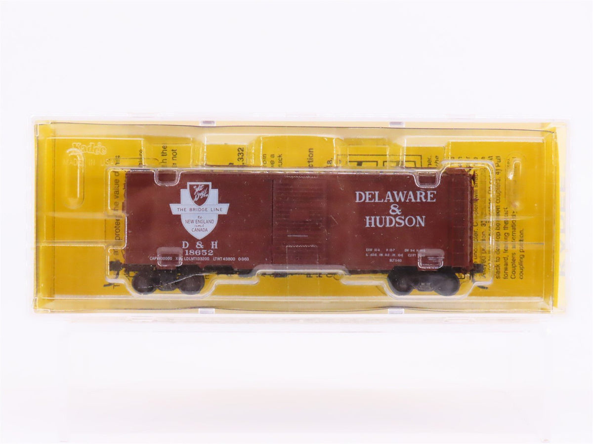 HO Kadee 4051 D&amp;H Delaware &amp; Hudson 40&#39; Single Door Box Car #18652 - Sealed