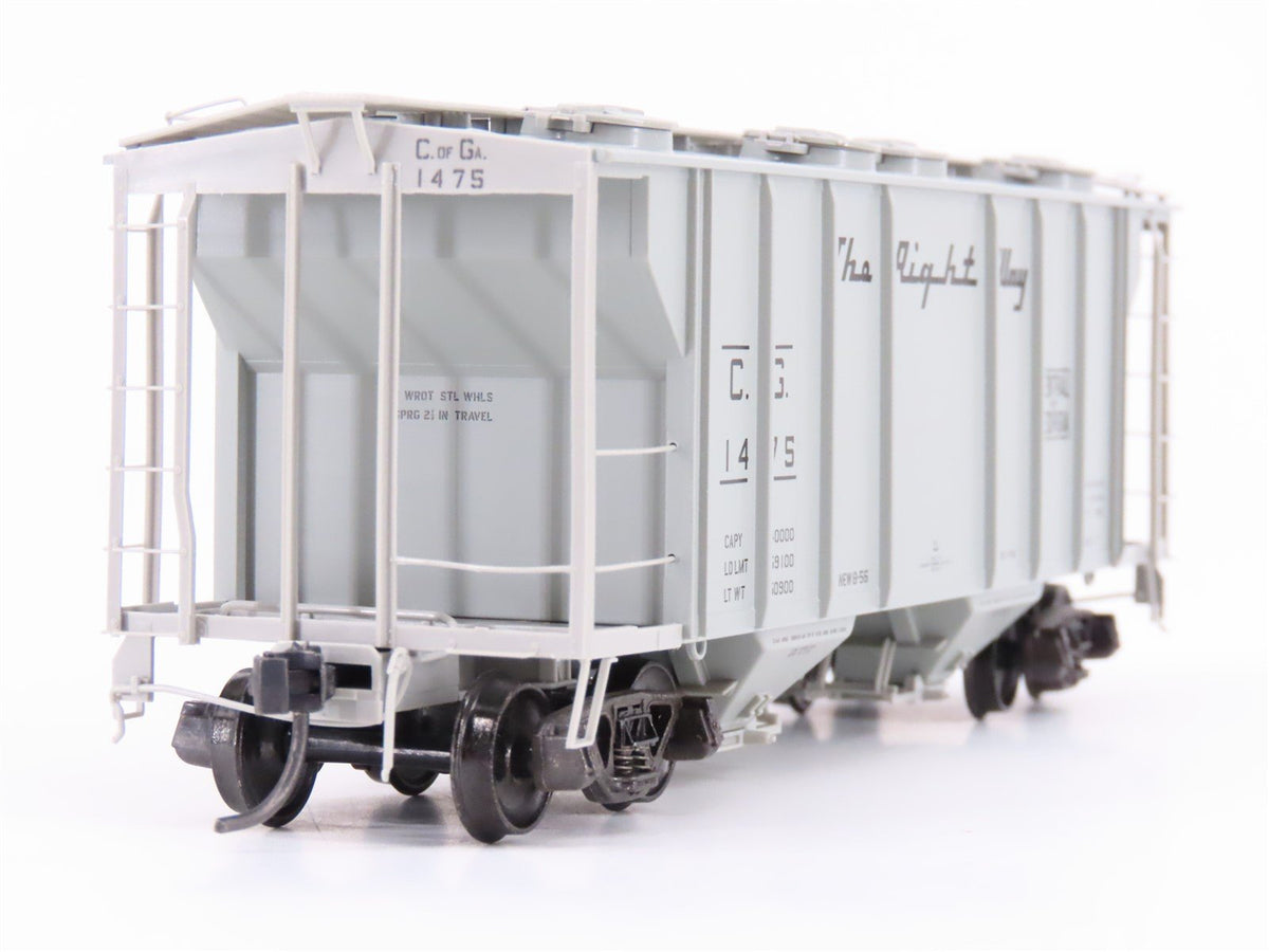 HO Scale Kadee 8313 CG Central of Georgia Railroad 2-Bay Covered Hopper #1475