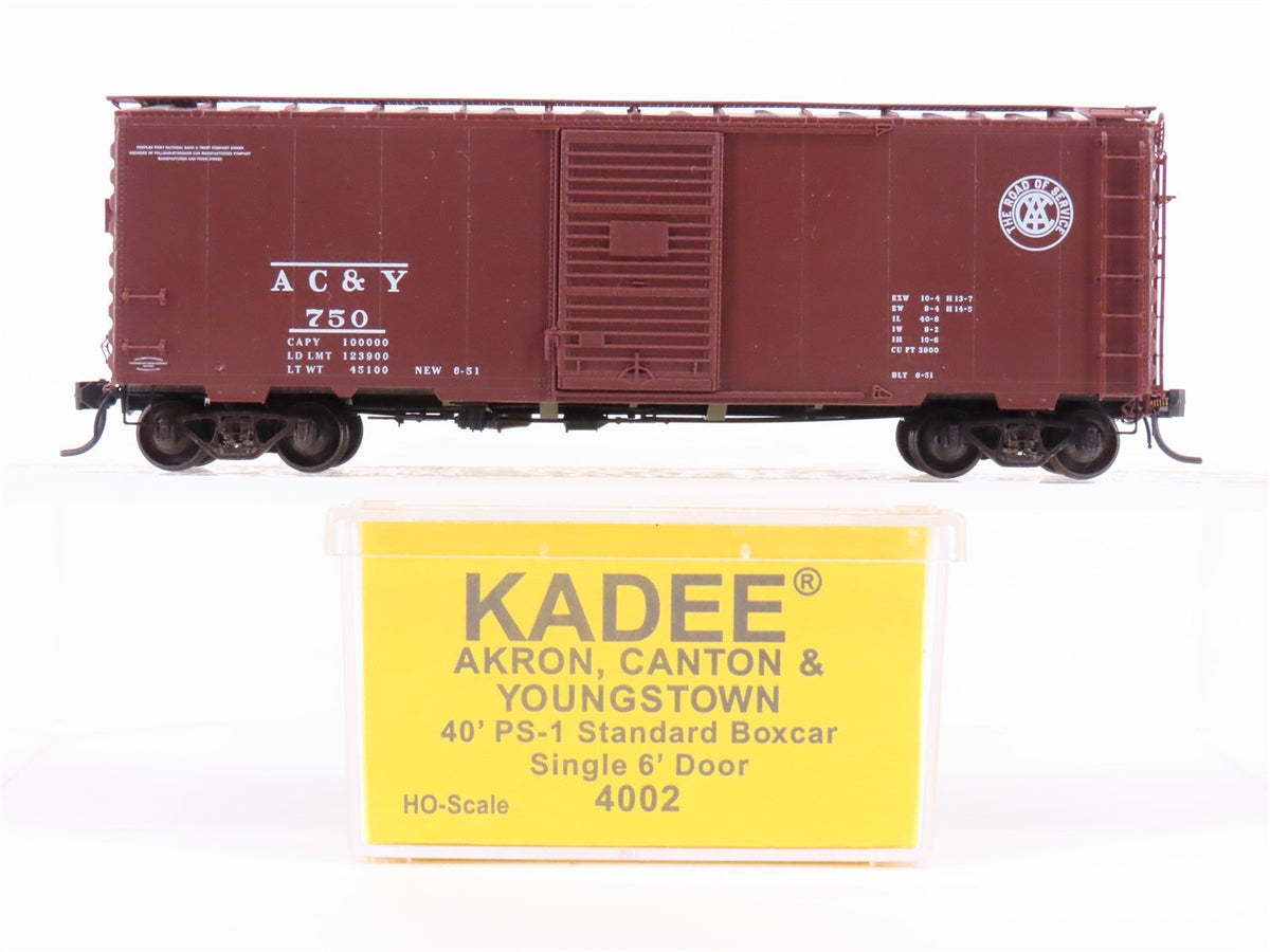 HO Scale Kadee 4002 AC&amp;Y Akron Canton &amp; Youngstown 40&#39; Single Door Box Car #750