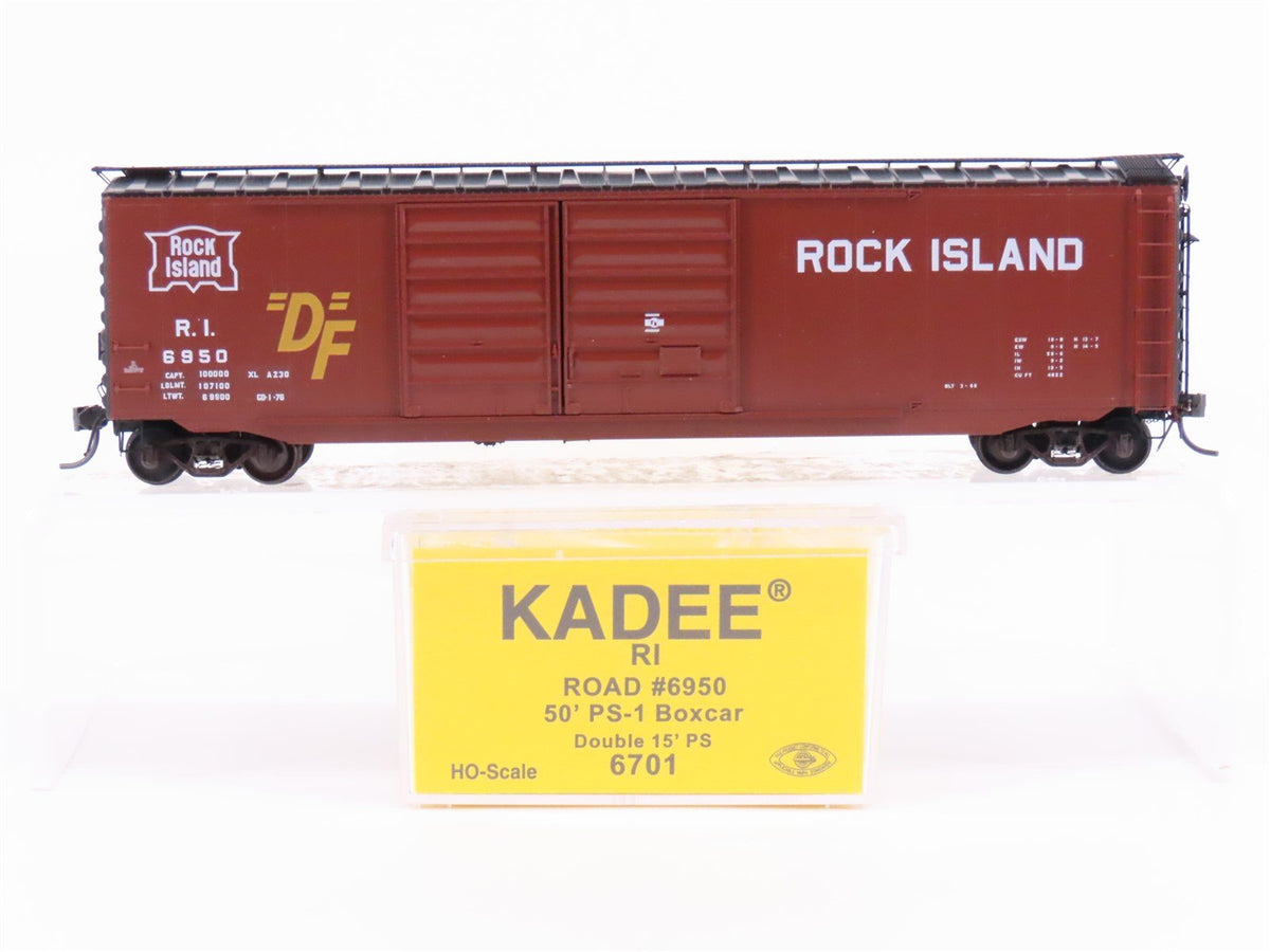 HO Scale Kadee 6701 RI Rock Island Railroad 50&#39; Double Door Box Car #6950