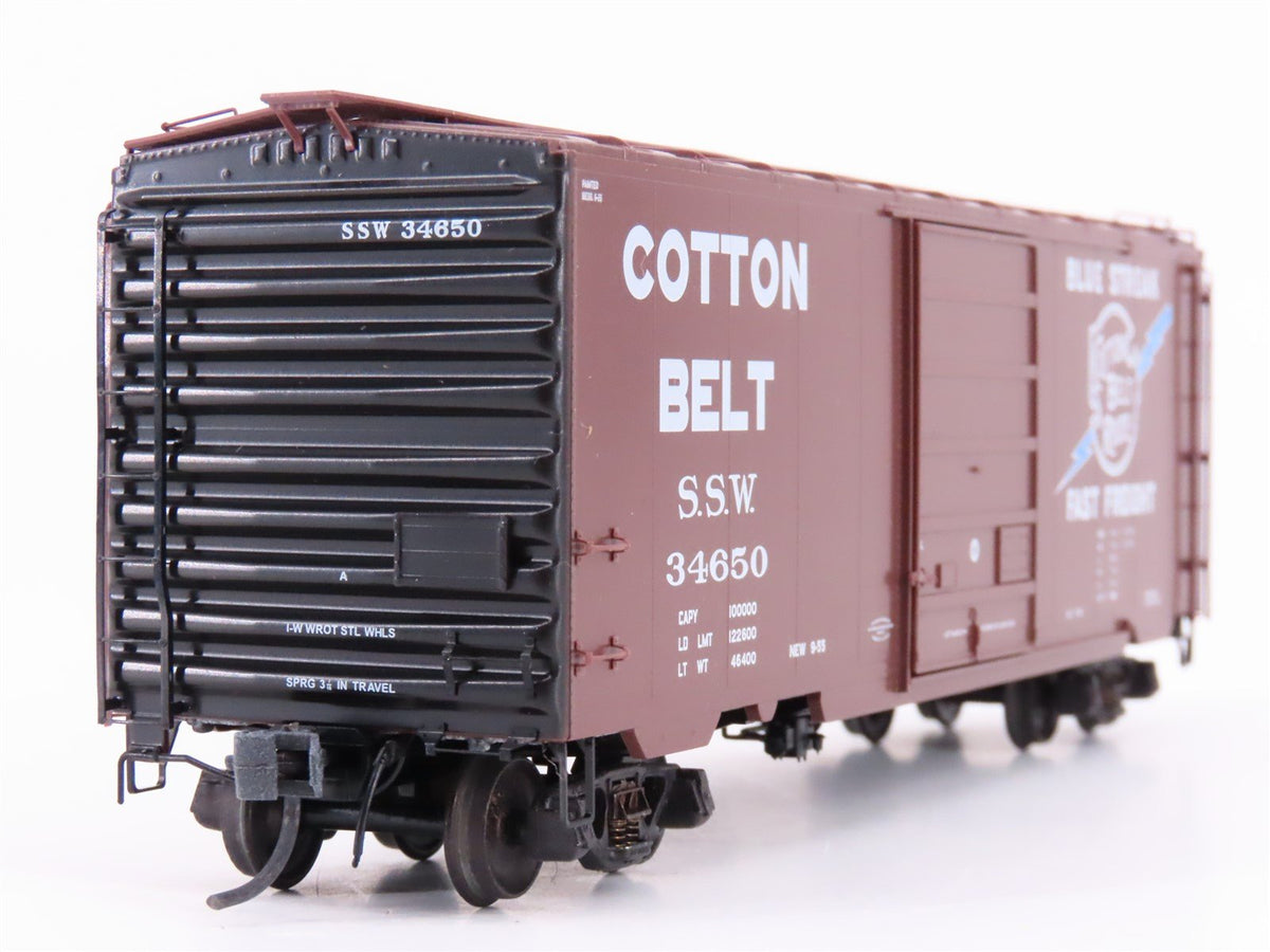 HO Kadee 5210 SSW Cotton Belt Route Blue Streak 40&#39; Single Door Box Car #34650