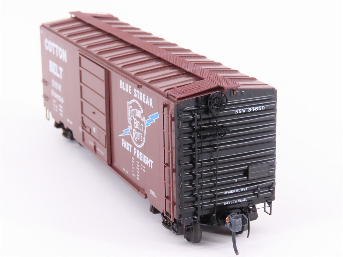 HO Kadee 5210 SSW Cotton Belt Route Blue Streak 40&#39; Single Door Box Car #34650