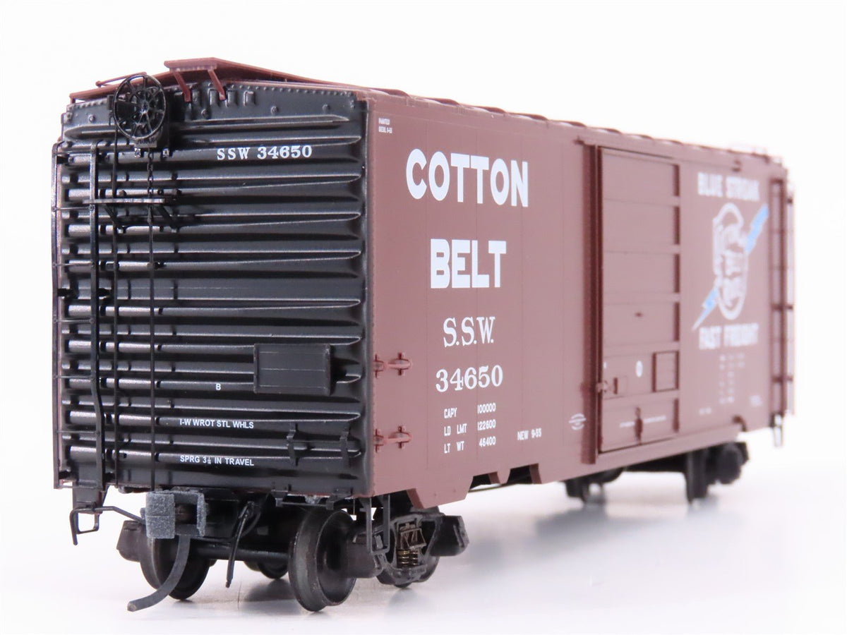 HO Kadee 5210 SSW Cotton Belt Route Blue Streak 40&#39; Single Door Box Car #34650