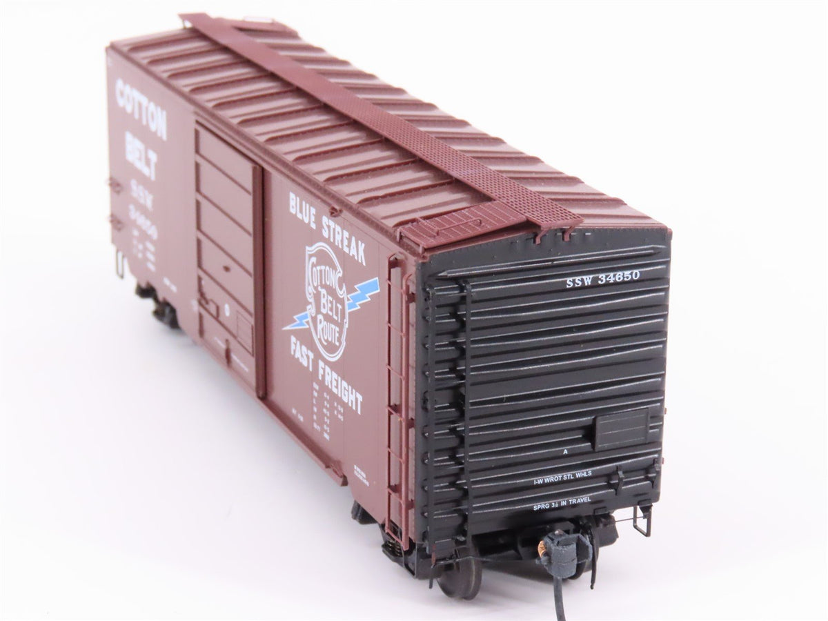 HO Kadee 5210 SSW Cotton Belt Route Blue Streak 40&#39; Single Door Box Car #34650