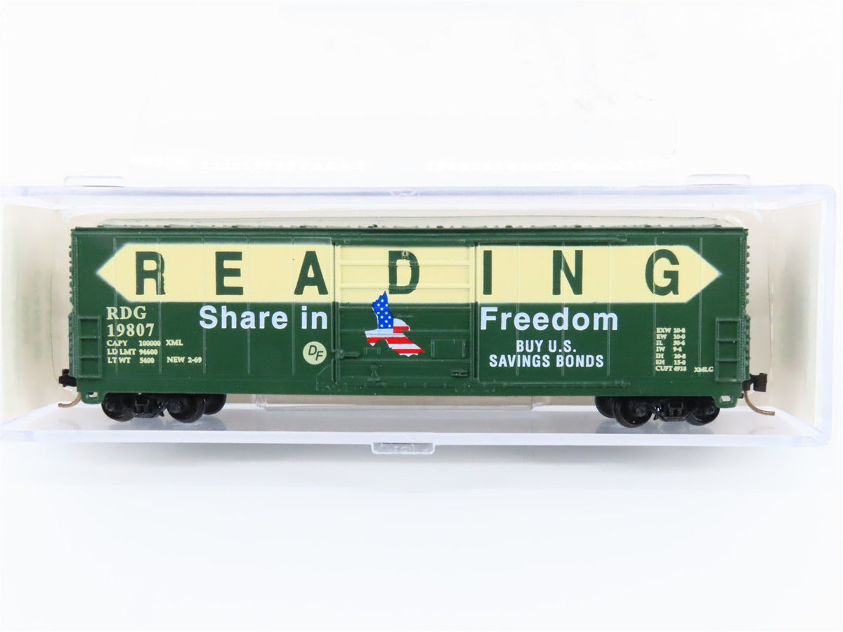 N Scale Bev-Bel 10038 RDG Reading &quot;Share In Freedom&quot; 40&#39; Boxcar #19807