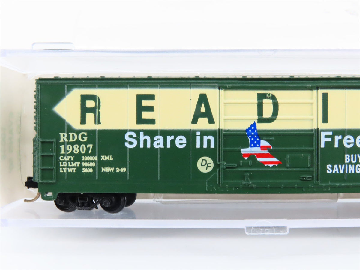 N Scale Bev-Bel 10038 RDG Reading &quot;Share In Freedom&quot; 40&#39; Boxcar #19807