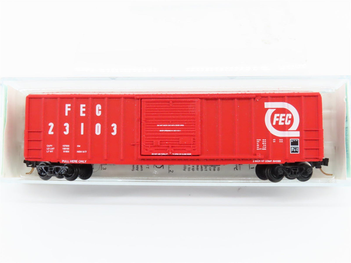 N Scale Kadee/S&amp;R 84-09 FEC Florida East Coast 50&#39; Rib Side FMC Boxcar #23103