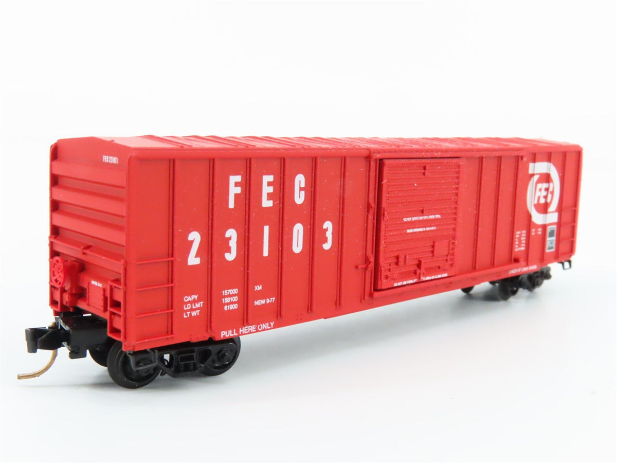 N Scale Kadee/S&amp;R 84-09 FEC Florida East Coast 50&#39; Rib Side FMC Boxcar #23103