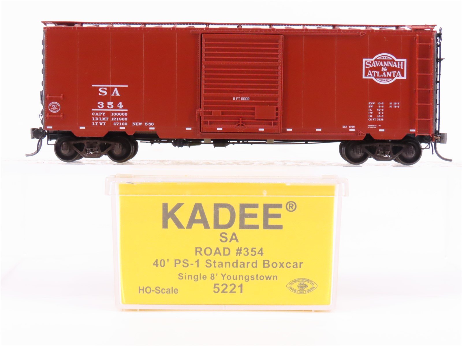 HO Scale Kadee 5221 SA Savannah & Atlanta Railroad 40' Single Door Box Car #354