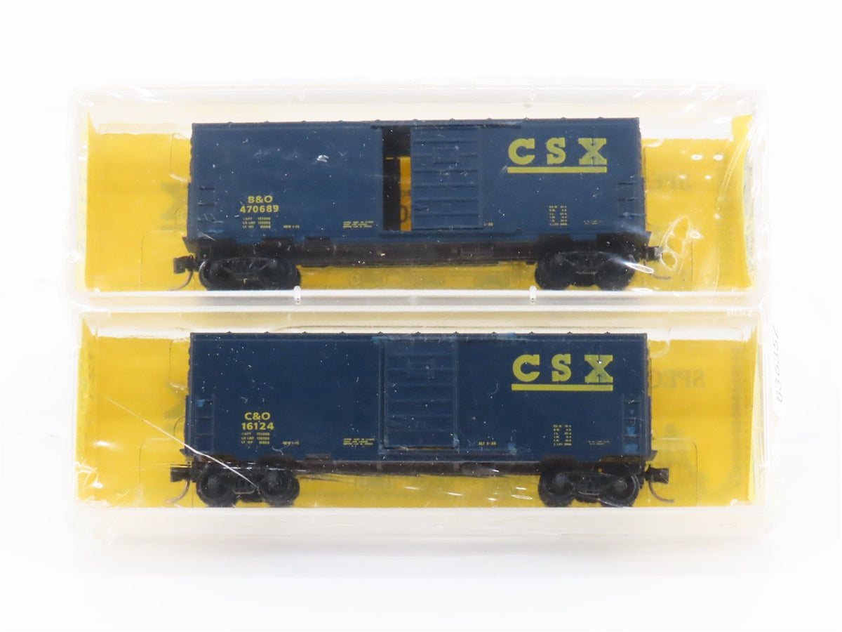 N Scale Aksarben 9215 A/B B&amp;O/C&amp;O/CSX Railway 40&#39; Boxcar 2-Pack SEALED