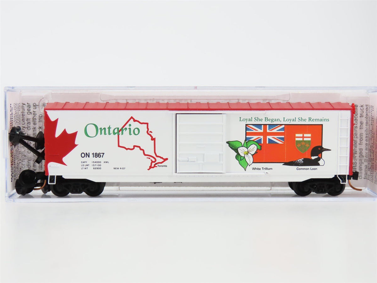 N Scale Micro-Trains MTL 07700156 Ontario Provincial 50&#39; Standard Boxcar #1867