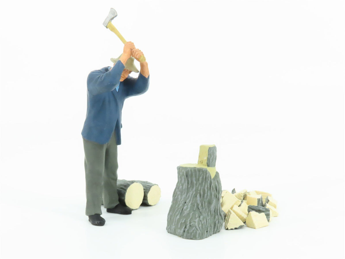 G 1/22.5 Scale Preiser 45090 Farmer Cutting Wood Figure