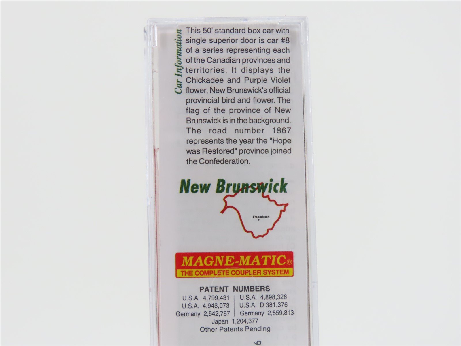 N Scale Micro-Trains MTL 07700158 New Brunswick 50' Standard Boxcar #1867