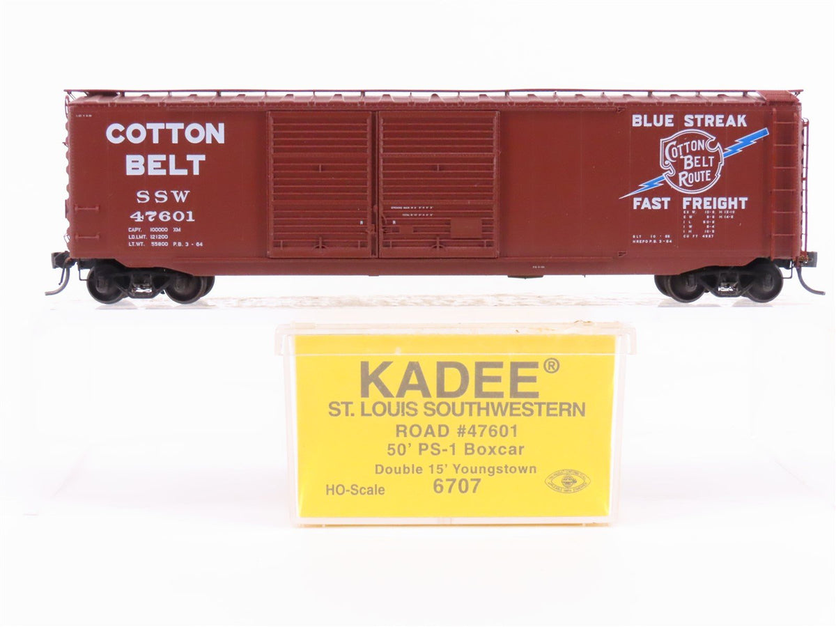 HO Scale Kadee 6707 SSW Cotton Belt Blue Streak 50&#39; Double Door Box Car #47601