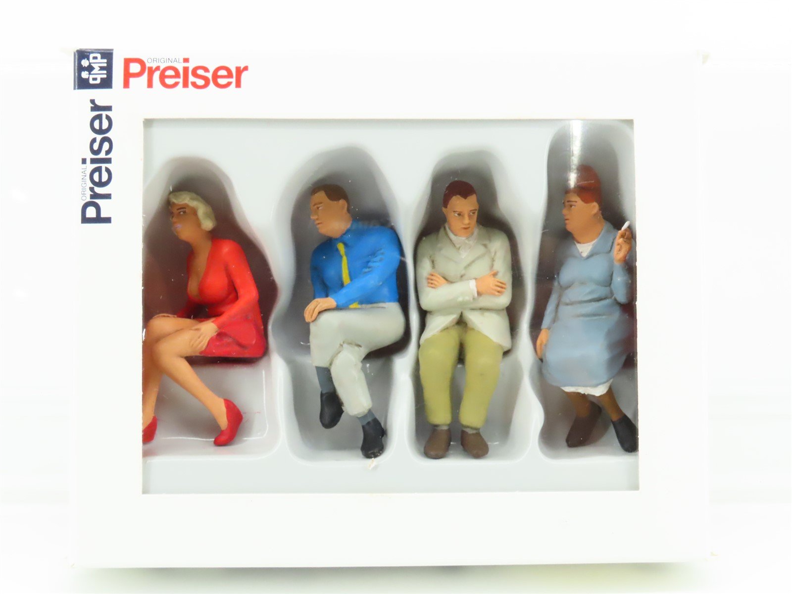 G 1/22.5 Scale Preiser 45123 Seated Travelers Figures 4-Pack