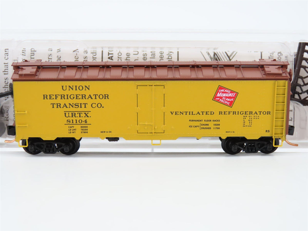 N Scale Micro-Trains MTL 59100 URTX Milwaukee Road 40&#39; Steel Reefer Car #81104