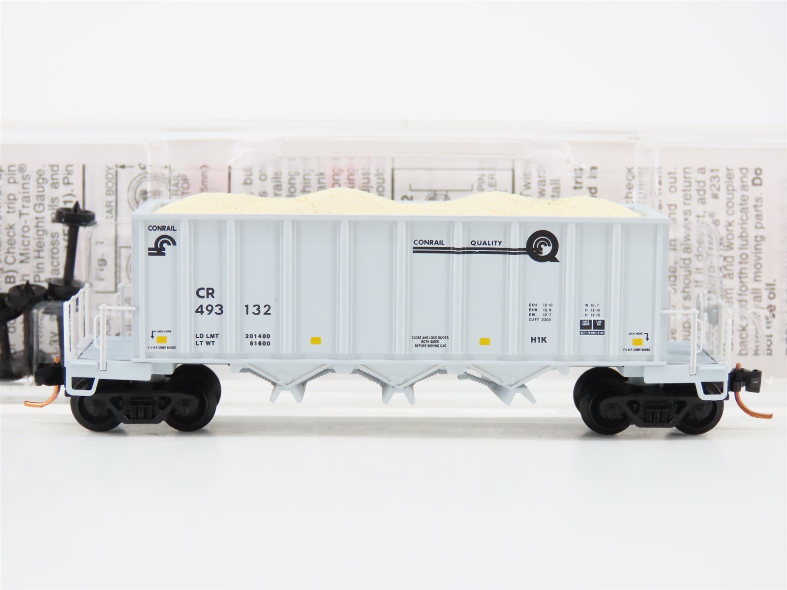 N Micro-Trains MTL 12500031 CR Conrail 3-Bay Ortner Hopper Car #493132 wLoad