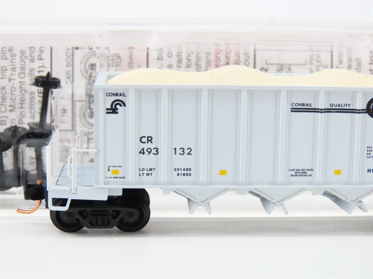 N Micro-Trains MTL 12500031 CR Conrail 3-Bay Ortner Hopper Car #493132 wLoad