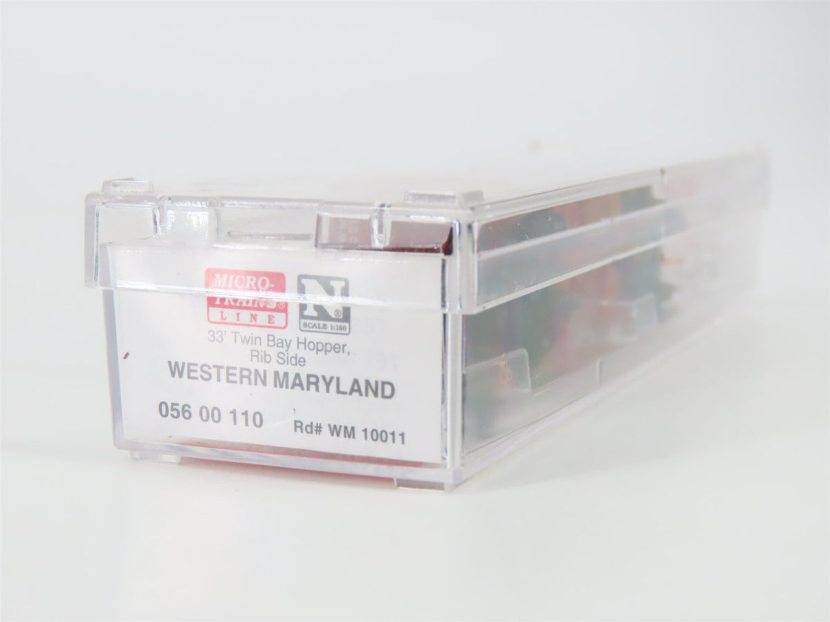 N Micro-Trains MTL 05600110 WM Western Maryland 2-Bay Hopper Car #10011 wLoad