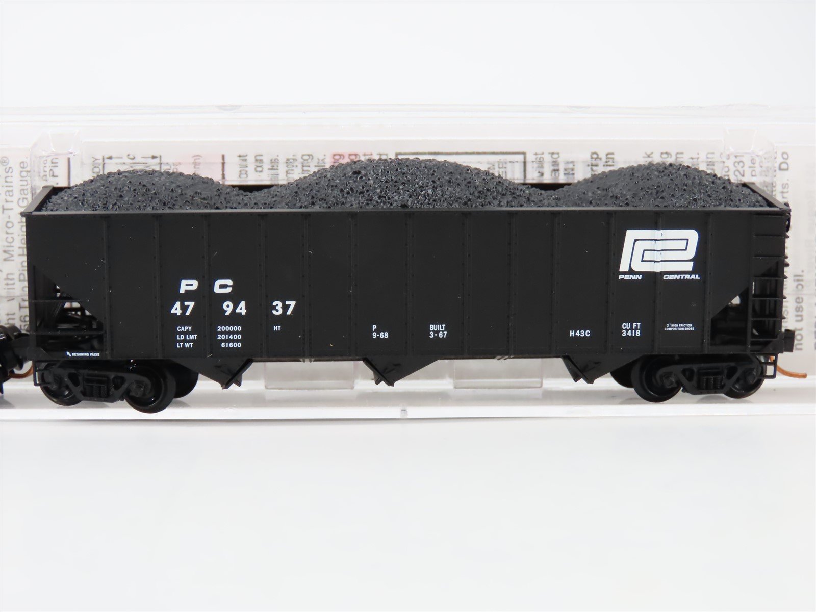 N Scale Micro-Trains MTL 108140 PC Penn Central 3-Bay Hopper Car #479437 wLoad