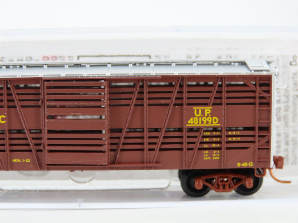 N Scale MicroTrains MTL 03500120 UP Union Pacific 40&#39; Dispatch Stock Car #48199D