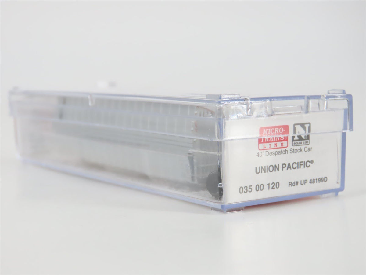 N Scale MicroTrains MTL 03500120 UP Union Pacific 40&#39; Dispatch Stock Car #48199D