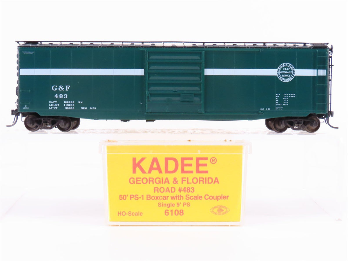 HO Scale Kadee 6108 G&amp;F Georgia &amp; Florida Railroad 50&#39; Single Door Box Car #483