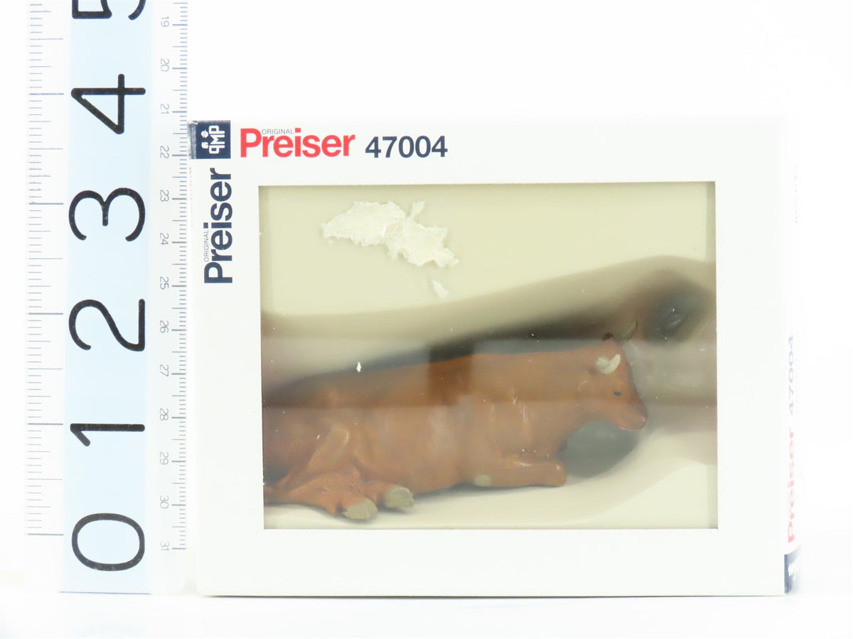 G 1/25 Scale Preiser Elastolin 47004 Cow Lying Down Animal Figure - Sealed