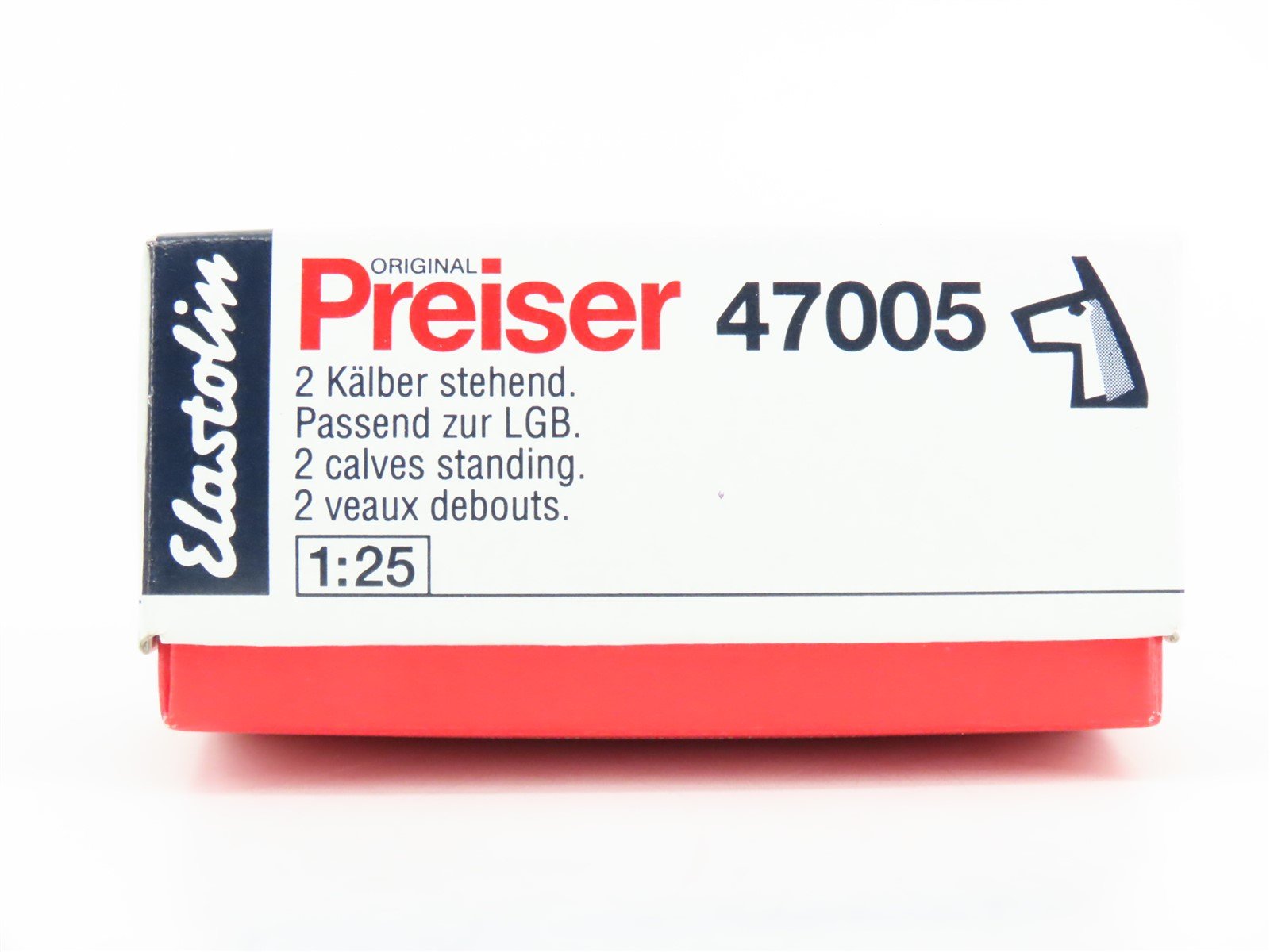 G 1/25 Scale Preiser Elastolin 47005 2 Calves Standing Animal Figures - Sealed