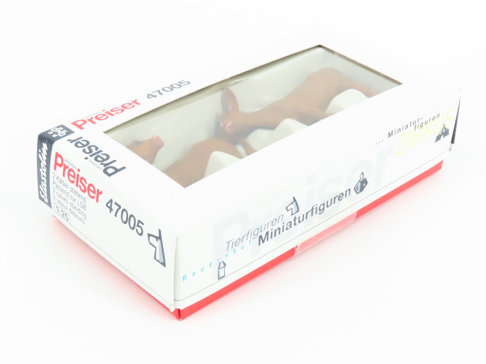 G 1/25 Scale Preiser Elastolin 47005 2 Calves Standing Animal Figures - Sealed