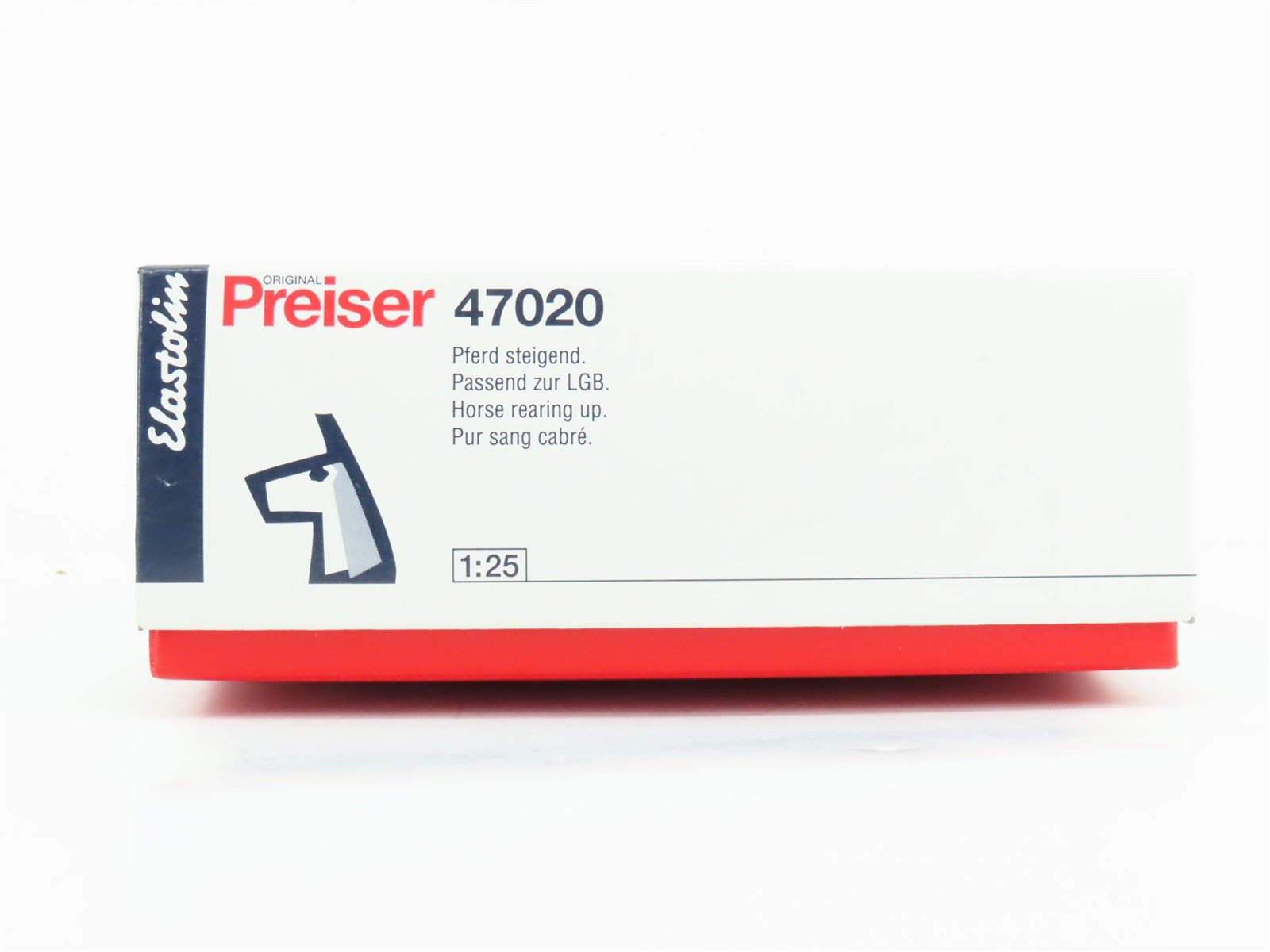 G 1/25 Scale Preiser Elastolin 47020 White Horse Rearing Animal Figure - Sealed