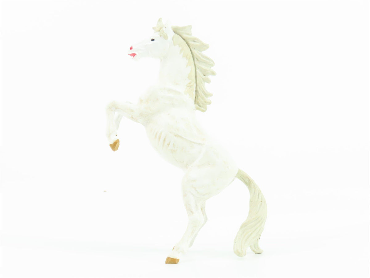 G 1/25 Scale Preiser Elastolin 47020 White Horse Rearing Animal Figure