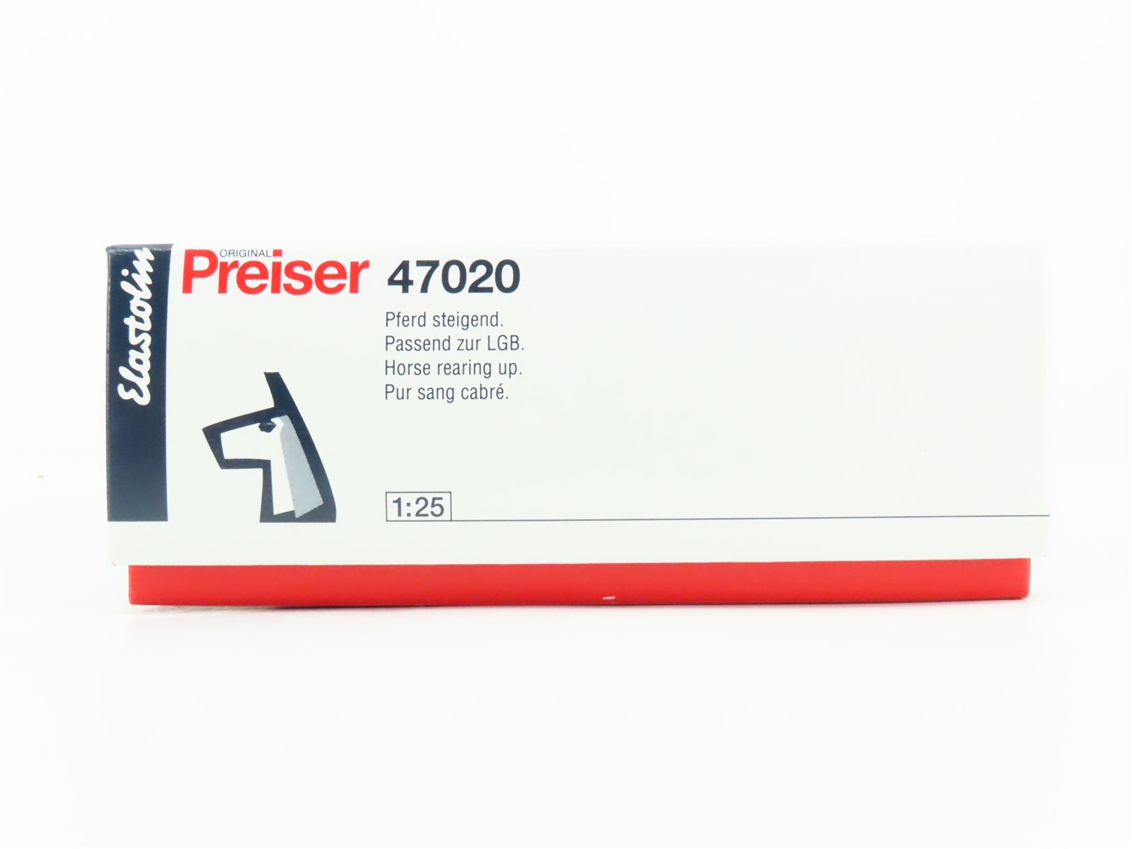 G 1/25 Scale Preiser Elastolin 47020 White Horse Rearing Animal Figure