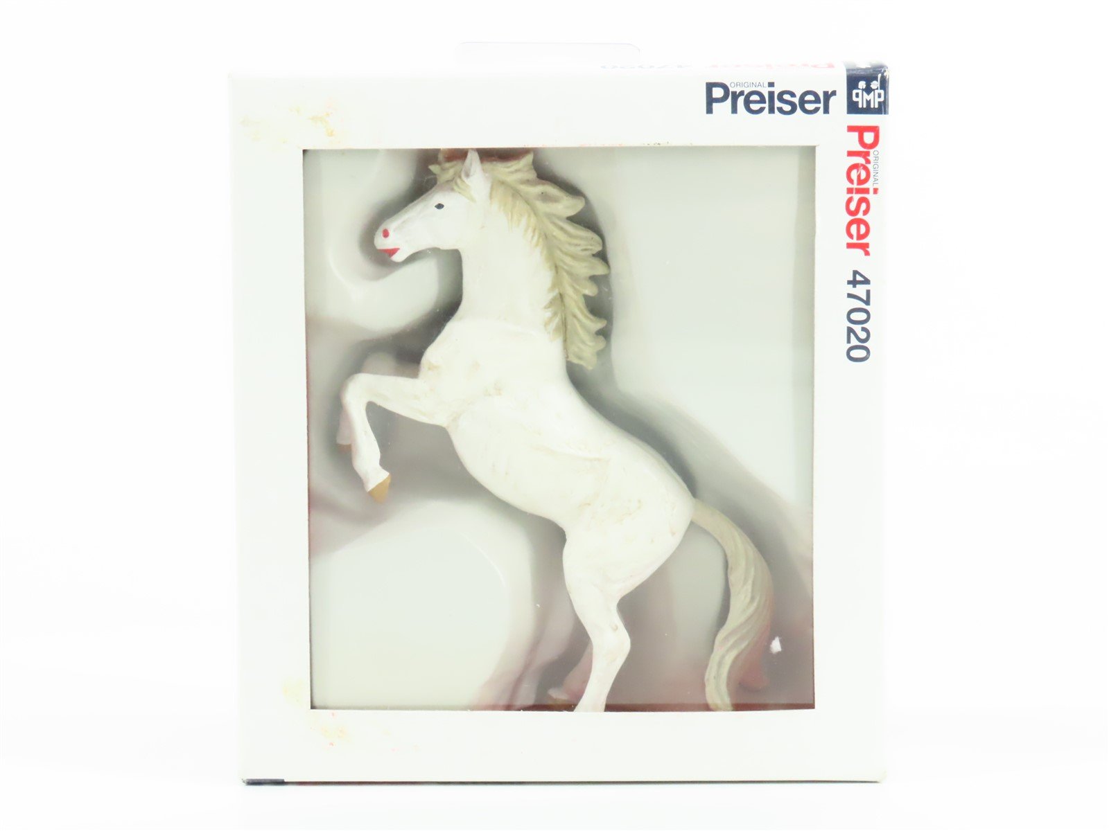 G 1/25 Scale Preiser Elastolin 47020 White Horse Rearing Animal Figure