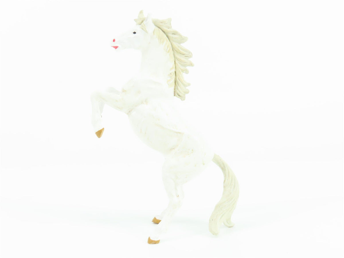 G 1/25 Scale Preiser Elastolin 47020 White Horse Rearing Animal Figure