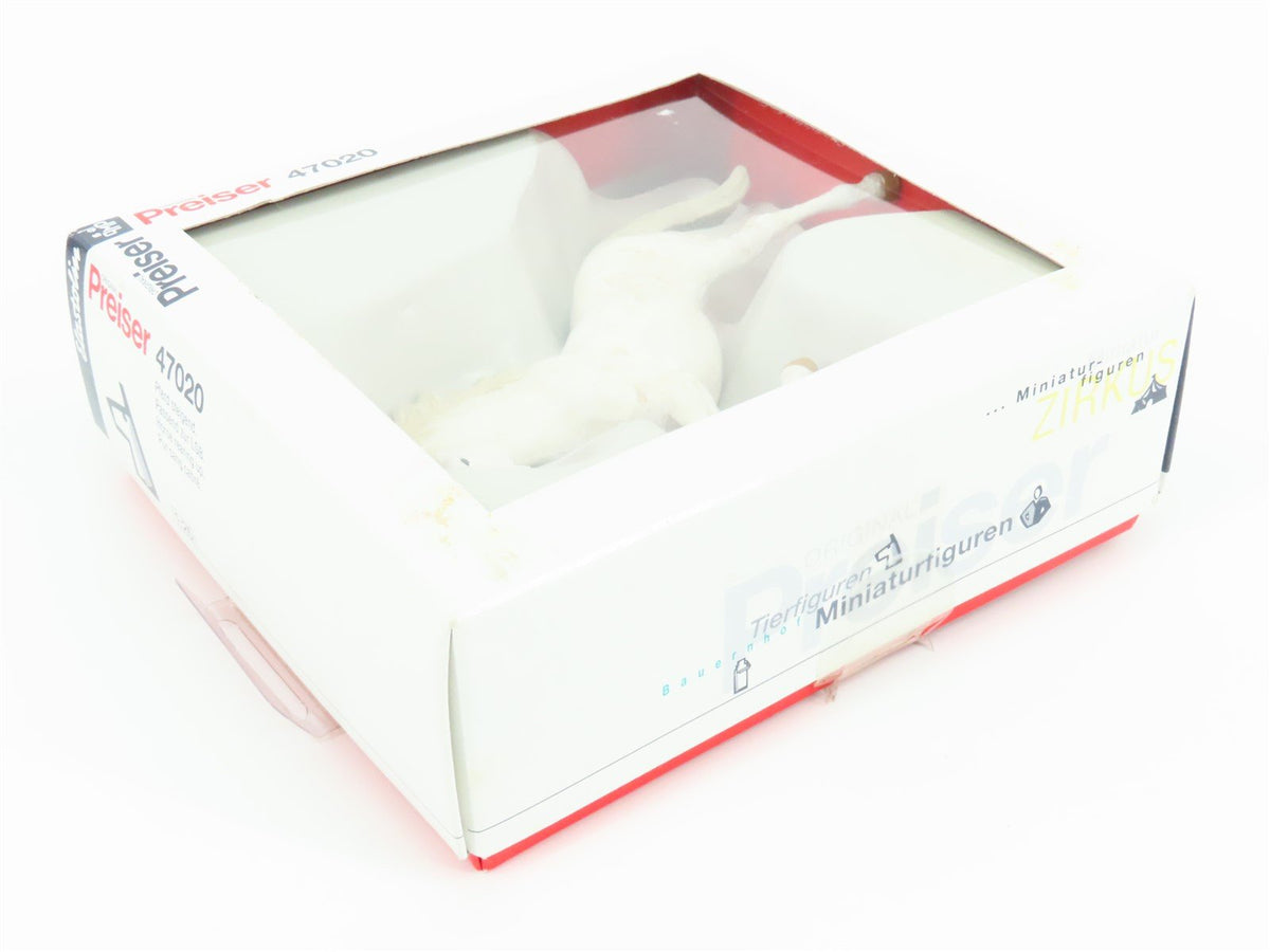 G 1/25 Scale Preiser Elastolin 47020 White Horse Rearing Animal Figure
