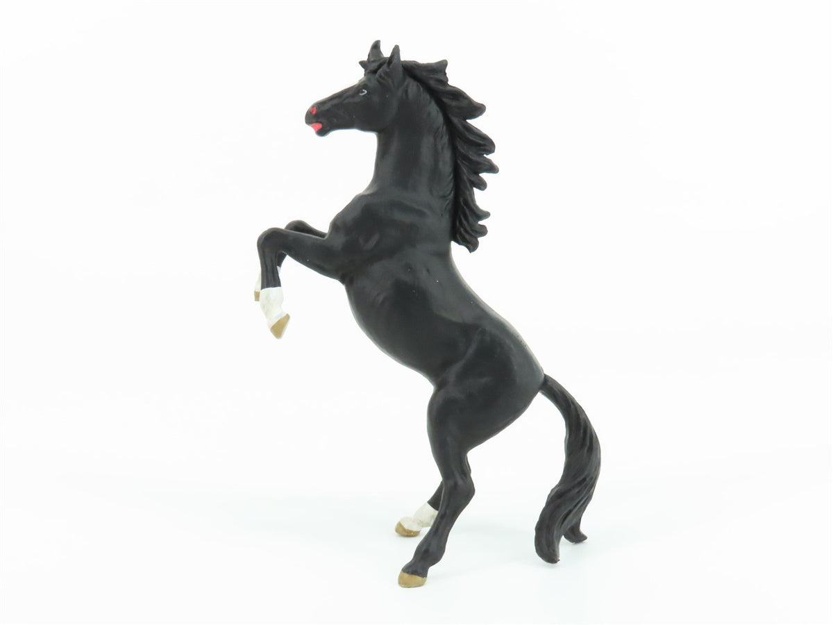 G 1/25 Scale Preiser Elastolin 47020 Black Horse Rearing Animal Figure