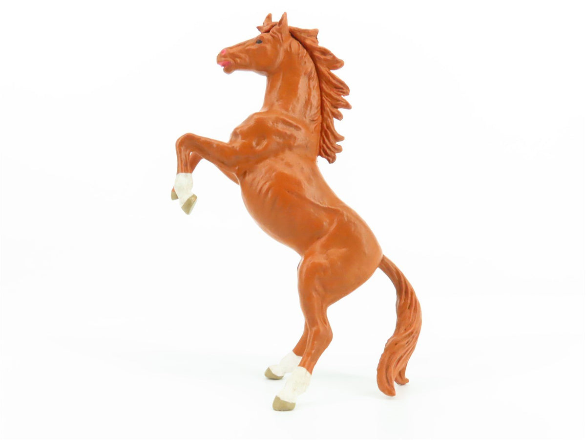 G 1/25 Scale Preiser Elastolin 47020 Brown Horse Rearing Animal Figure