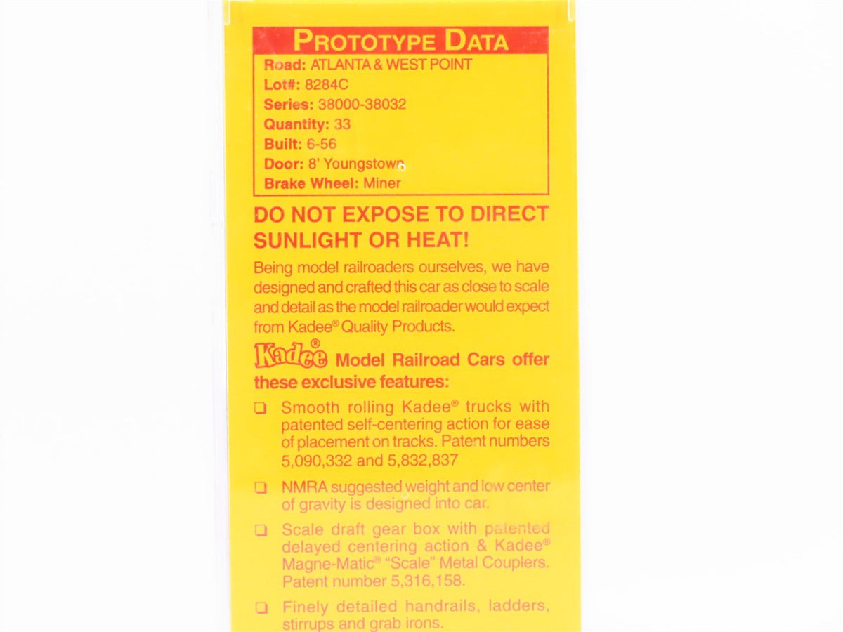 HO Kadee 5246 A&amp;WP The West Point Route 40&#39; Single Door Box Car #38009 - Sealed