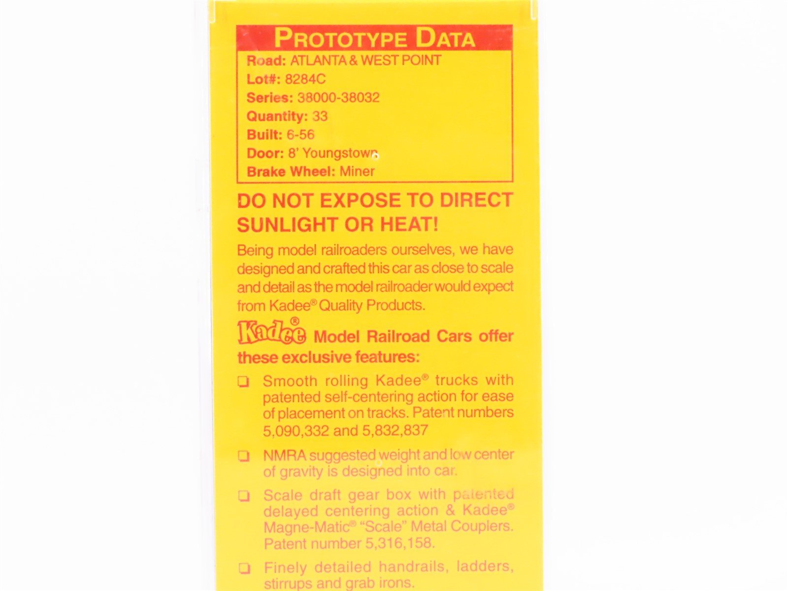 HO Kadee 5246 A&WP The West Point Route 40' Single Door Box Car #38009 - Sealed