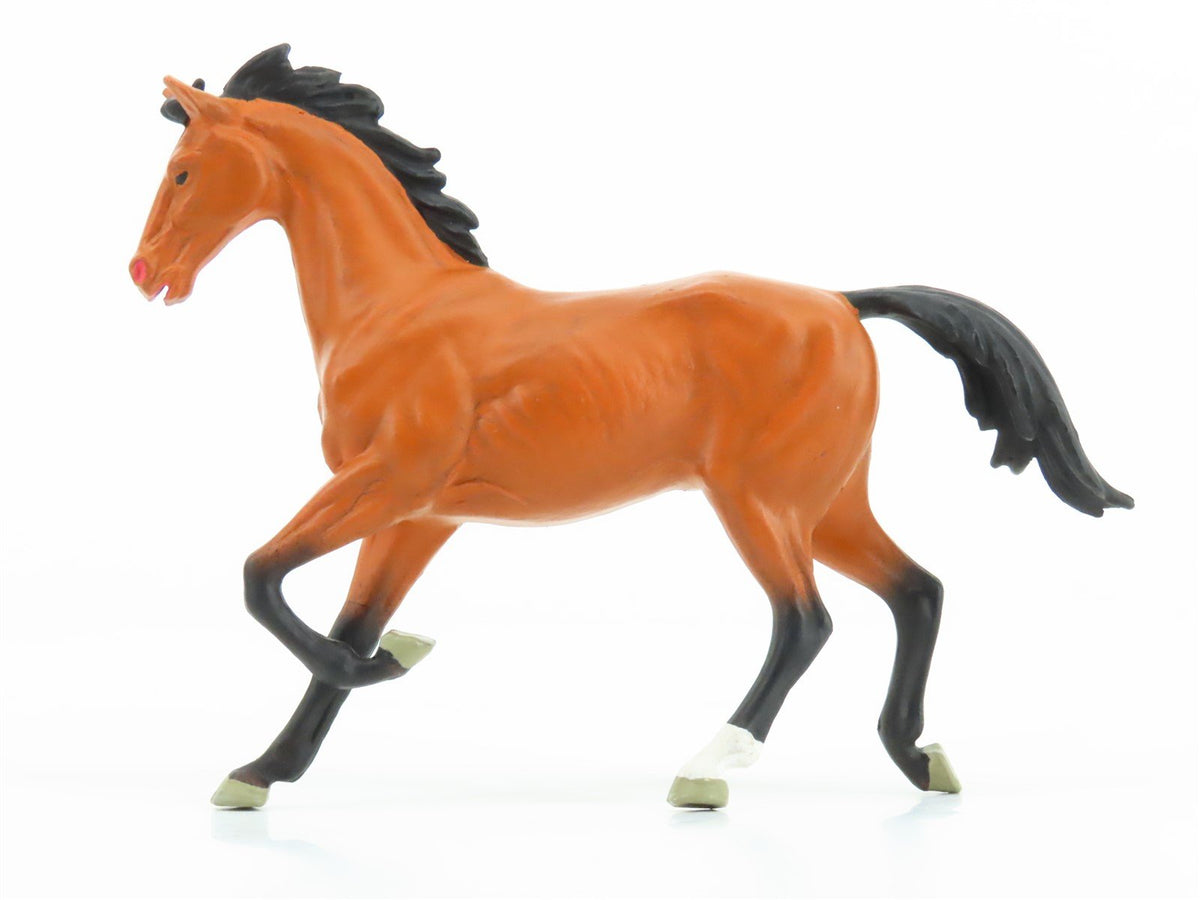 G 1/25 Scale Preiser Elastolin 47022 Brown Horse Trotting Animal Figure