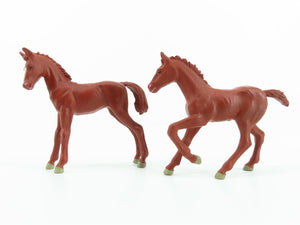 G 1/25 Scale Preiser Elastolin 47025 Brown Foals Animal Figures 2-Pack