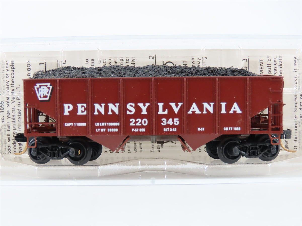 N Scale BLW/Kadee/MTL BLW-58 PRR Pennsylvania 33&#39; 2-Bay Hopper #220345 w/ Load