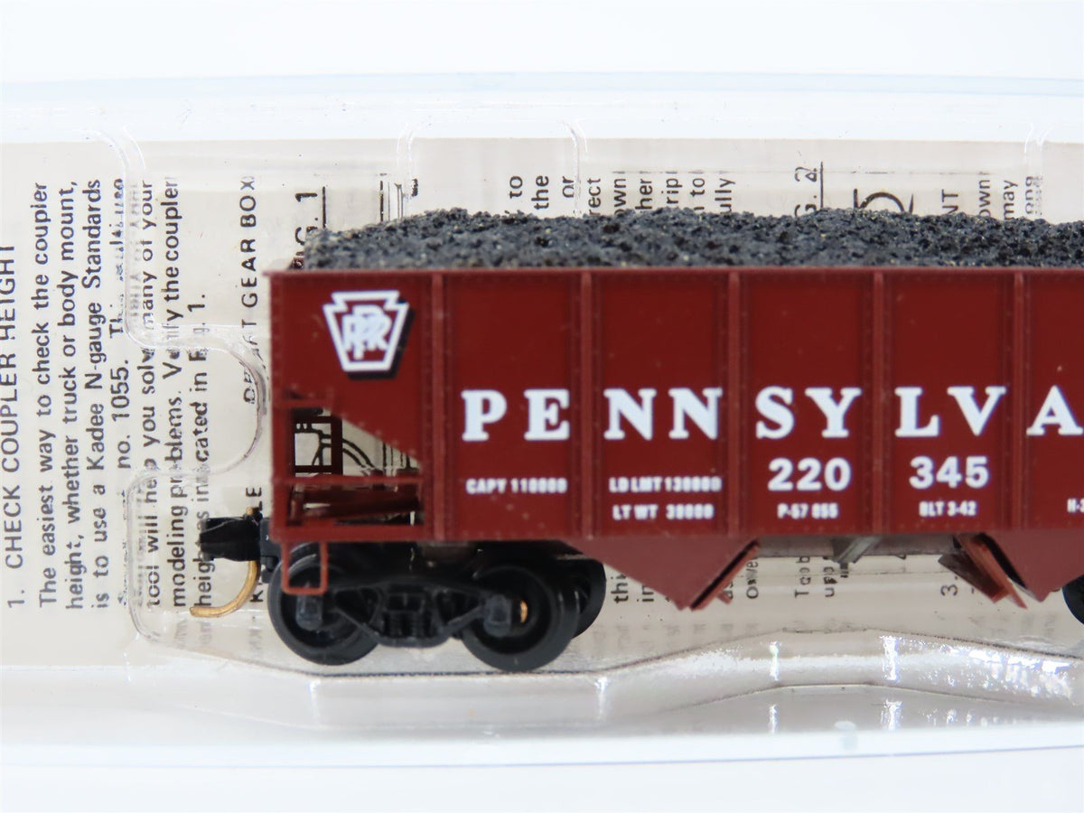 N Scale BLW/Kadee/MTL BLW-58 PRR Pennsylvania 33&#39; 2-Bay Hopper #220345 w/ Load