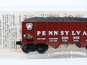 N Scale BLW/Kadee/MTL BLW-58 PRR Pennsylvania 33' 2-Bay Hopper #220345 w/ Load