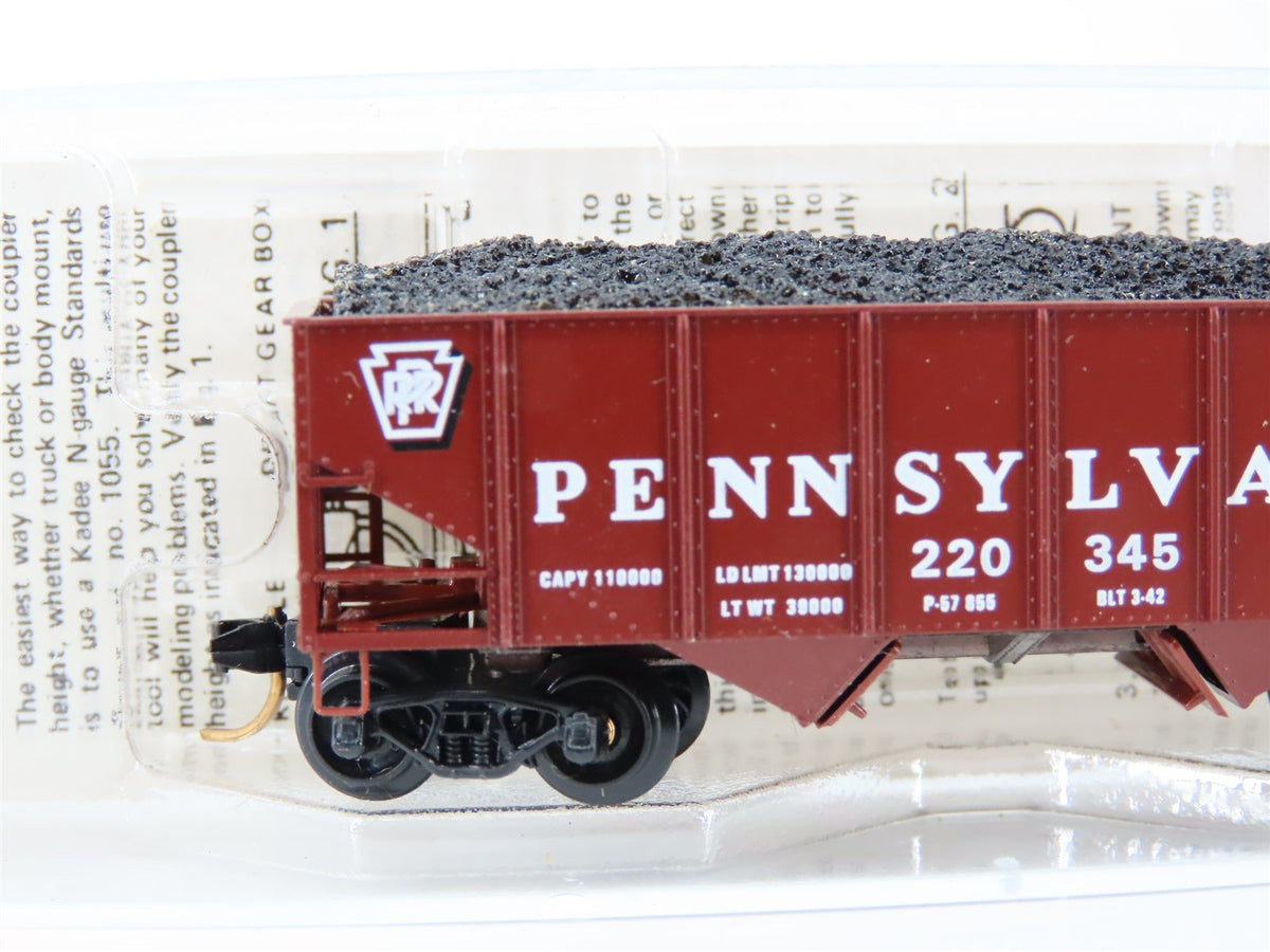 N Scale BLW/Kadee/MTL BLW-58 PRR Pennsylvania 33&#39; 2-Bay Hopper #220345 w/ Load