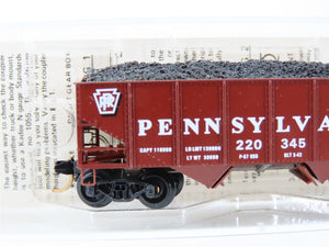 N Scale BLW/Kadee/MTL BLW-58 PRR Pennsylvania 33' 2-Bay Hopper #220345 w/ Load